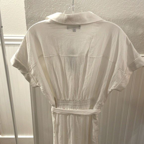 NWT - Lulu’s white button-up short sleeve midi dress - size large - Picture 5 of 11